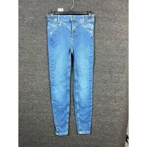 Free People Riley Seamed Skinny Leg Jeans Women's 26 Daybreak Blue Mid Rise